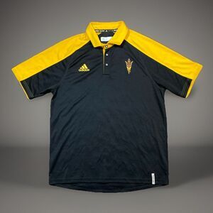 Arizona State Sun Devils NCAA Adidas Women's Climalite Black Polo Shirt Sz Large